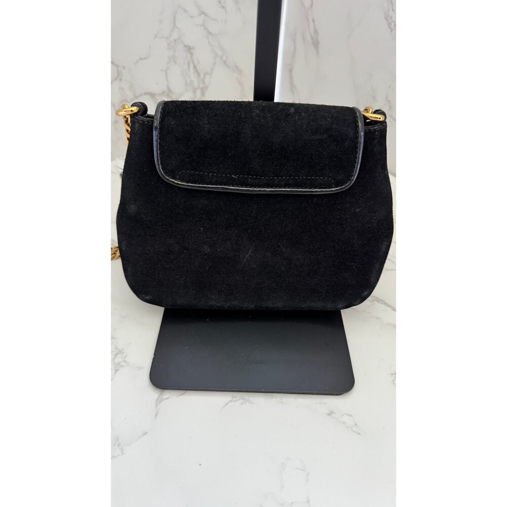 Gucci 1973 Small Chain Shoulder Bag in Black Suede - Picture 3 of 10